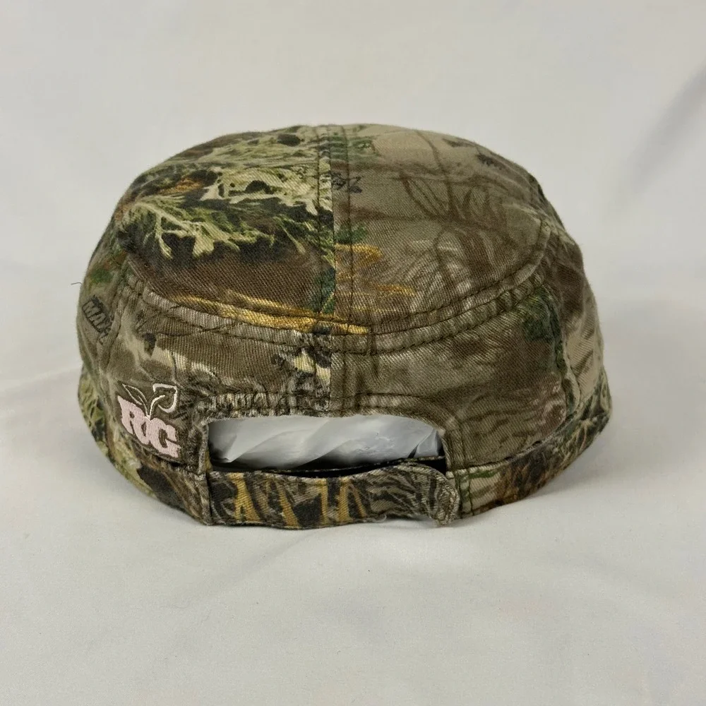 Realtree Girl Camo Cadet Hat Women OSFM Green Pink Distressed Adjustable Cap